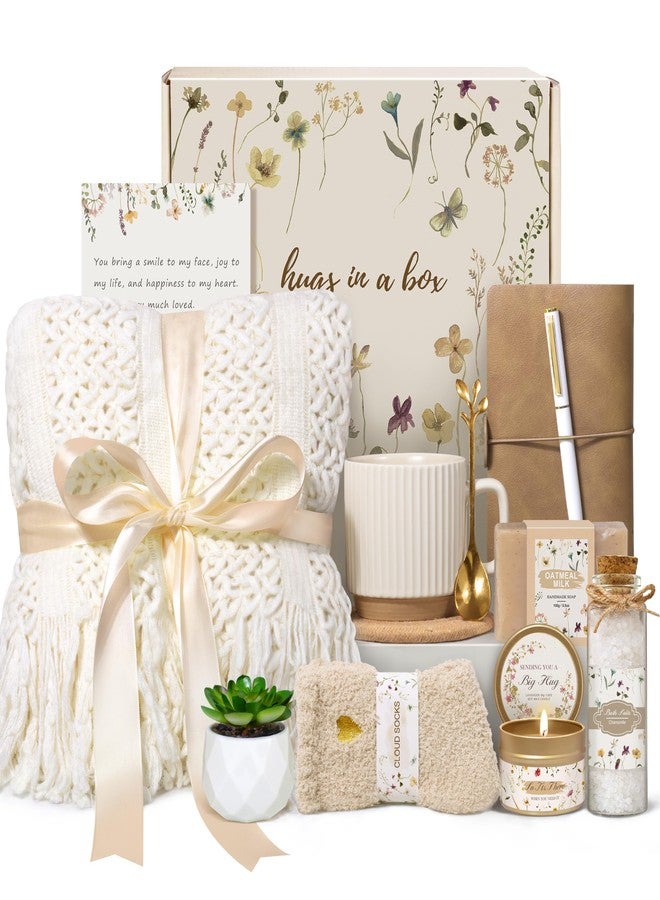 Lepiche Birthday Gifts for Women, Get Well Soon Self Care Package Box, Sending Hug Baskets Thinking of You Inspirational Gift for New Mom Best Friend Birthday (Ivory) - Image 1